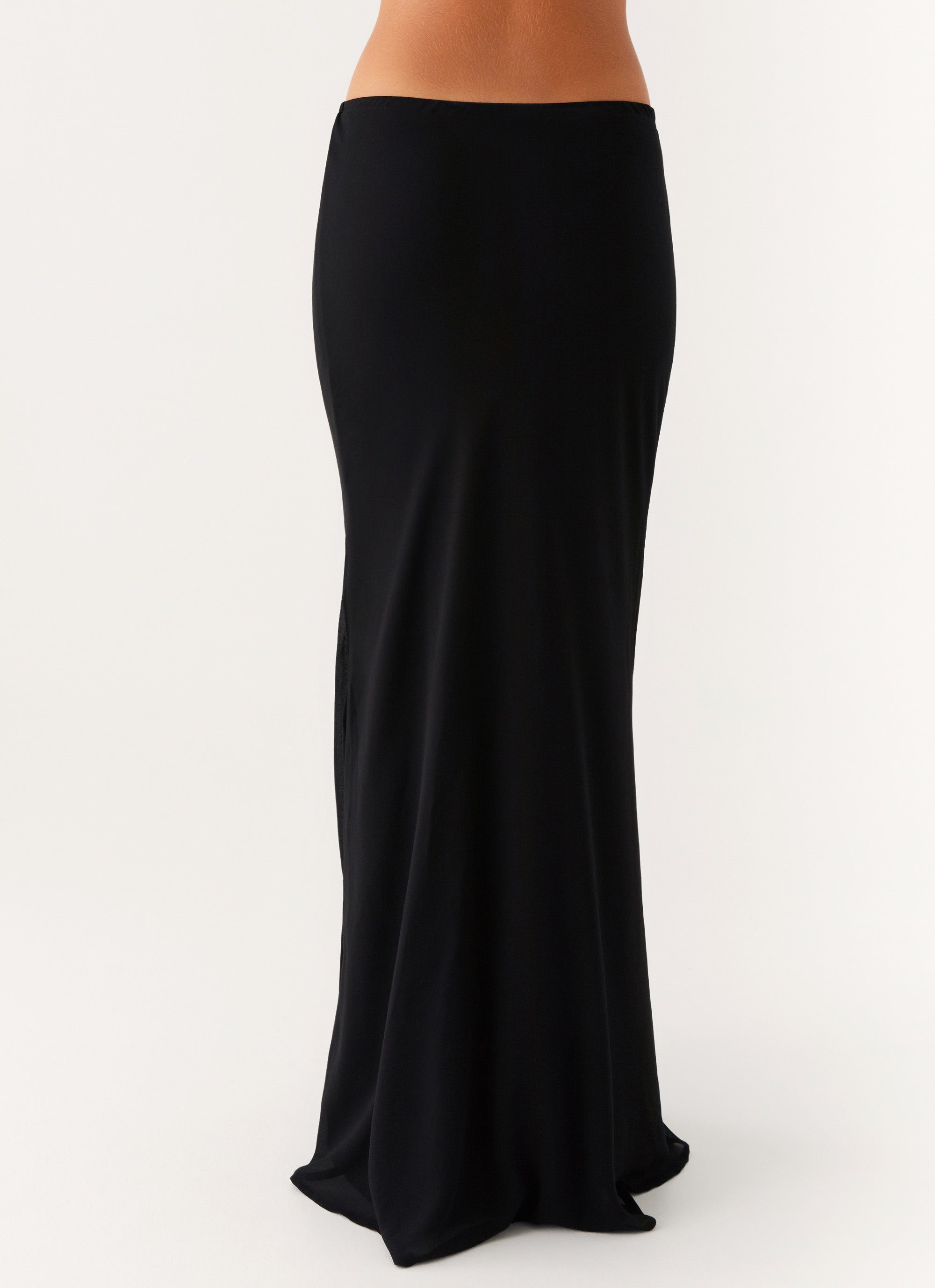 Elegant Black Canyon Chiffon Maxi Skirt for Women - Flowy Summer Beach Dress, Boho Wedding Guest Outfit & Casual Party Wear