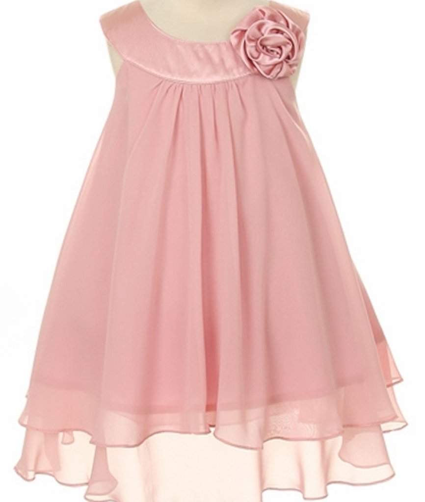 Double Layer Chiffon Flower Girl Dresses for Weddings - Elegant Rose Design for Big Girls | Perfect for Bridal Parties, First Communion & Special Occasions