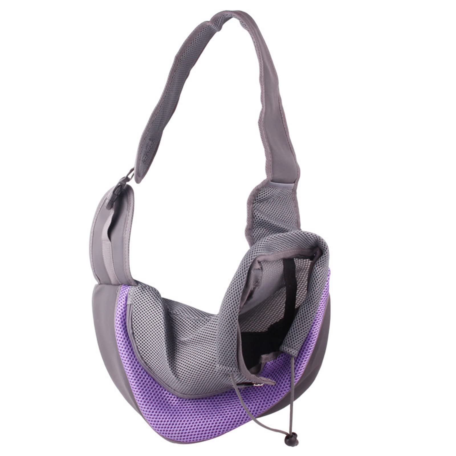 Luvehandicraft Adjustable Dog Sling Carrier - Breathable Mesh Puppy & Cat Carrier for Travel, Hiking, Outdoor - Lightweight & Portable Pet Sling (Purple) - Perfect for Walking, Shopping & Vet Visits