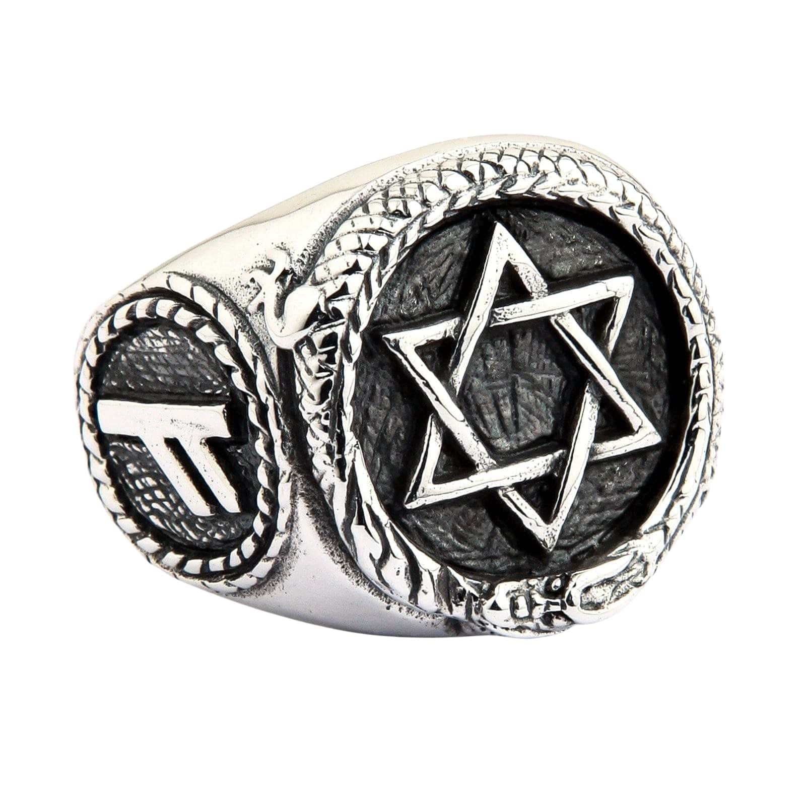 Star of David Sterling Silver Jewish Signet Ring - 925 Silver Men's Religious Jewelry - Perfect for Hanukkah Gifts, Bar Mitzvah & Jewish Wedding Ceremonies