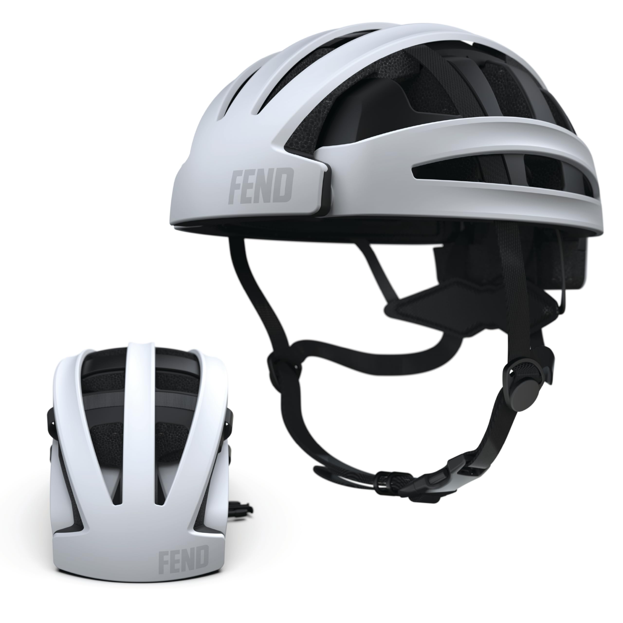 FEND One Foldable Bike Helmet for Adults - 50% Collapsible, Safety Certified Cycling Helmet for Men & Women - Perfect for Bicycle, Road Bike, Scooter & Commuter Cycling - Lightweight & Portable for Travel & Outdoor Adventures