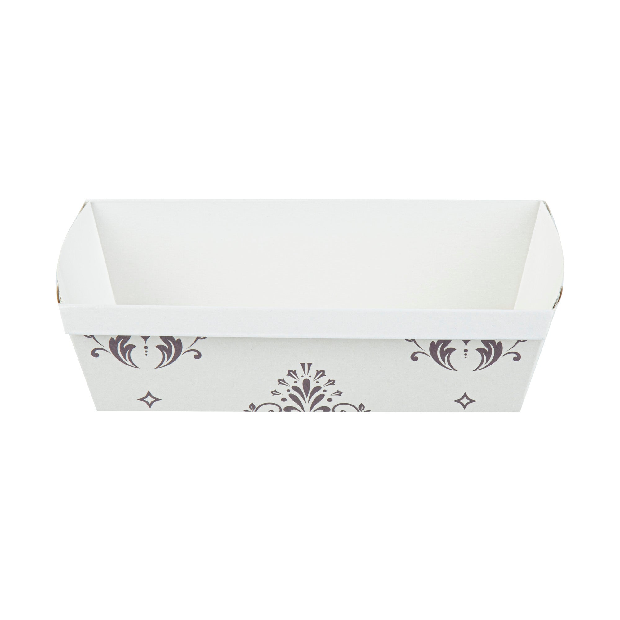Bake Tek 32 oz Beige Vintage Floral Greaseproof Paper Loaf Pans - 8 x 3.75 x 2.25 Inches - Pack of 100 - Perfect for Baking Bread, Cakes & Holiday Treats