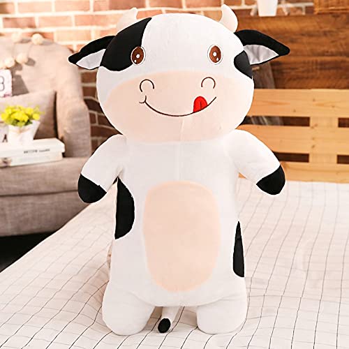 MKZHANG 80cm-120cm Soft Plush Cow Toy Stuffed Animal Pillow - Cute Lion & Dinosaur Plushies for Kids, Perfect Baby Gift for Boys & Girls (120CM Cow) - Great for Cuddling, Nursery Decor, Birthday Presents and Toddler Comfort