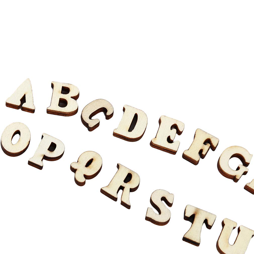 SOURBAN 100 PCS Wooden Alphabet Letters - DIY Craft Tags for Wedding Decor, Party Signs & Home Display - Perfect for Scrapbooking, Gift Wrapping & Classroom Projects