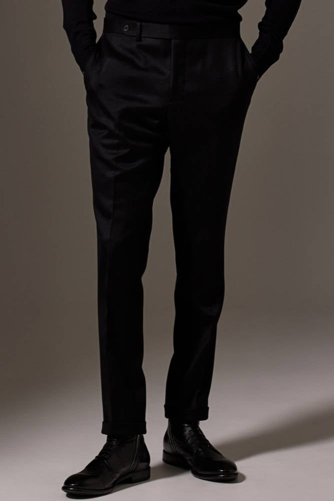 Como Men's Black Twill Trousers - Comfortable & Stylish Casual Pants for Work, Travel & Everyday Wear