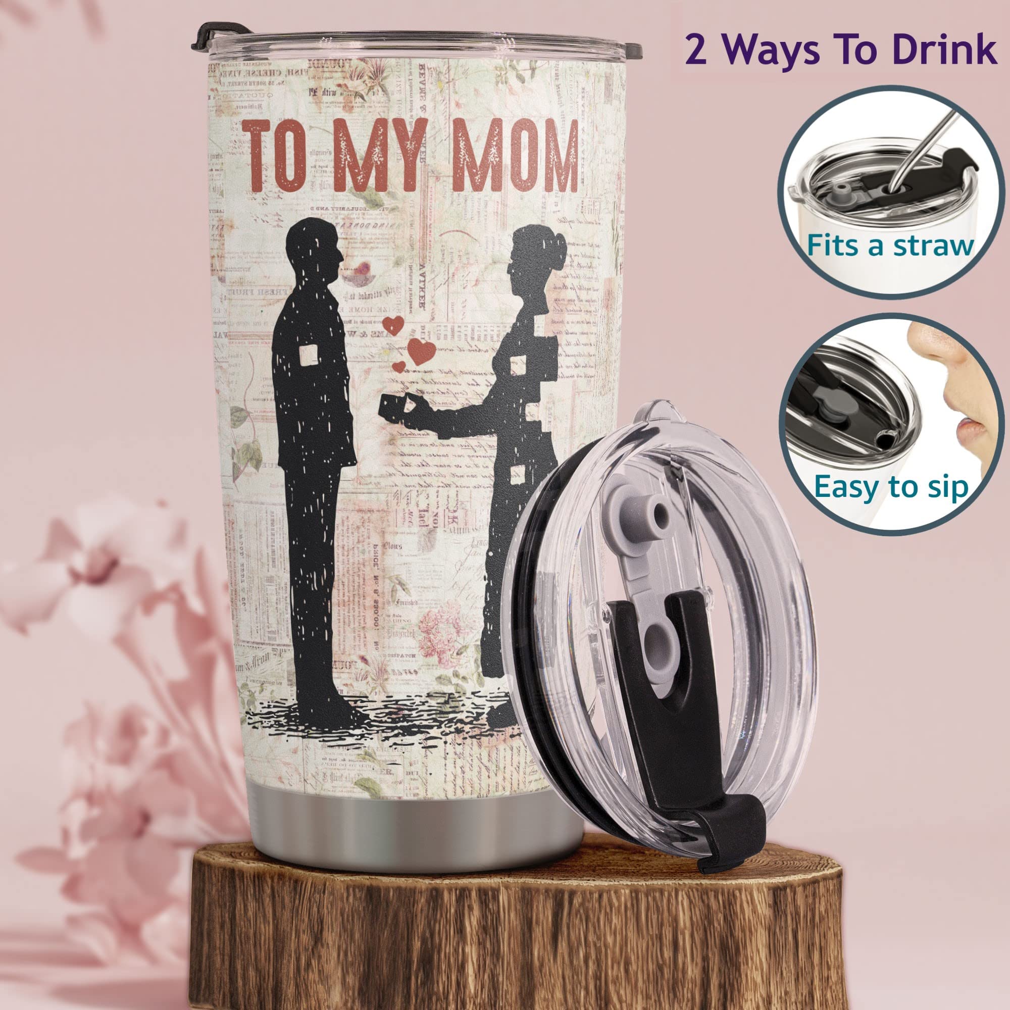 Macorner Mother's Day & Birthday Gifts for Mom, Women - 20oz Stainless Steel Tumbler with Lid & Straw, Christmas Gifts from Son & Kids, Perfect for Coffee, Tea, and On-the-Go Hydration