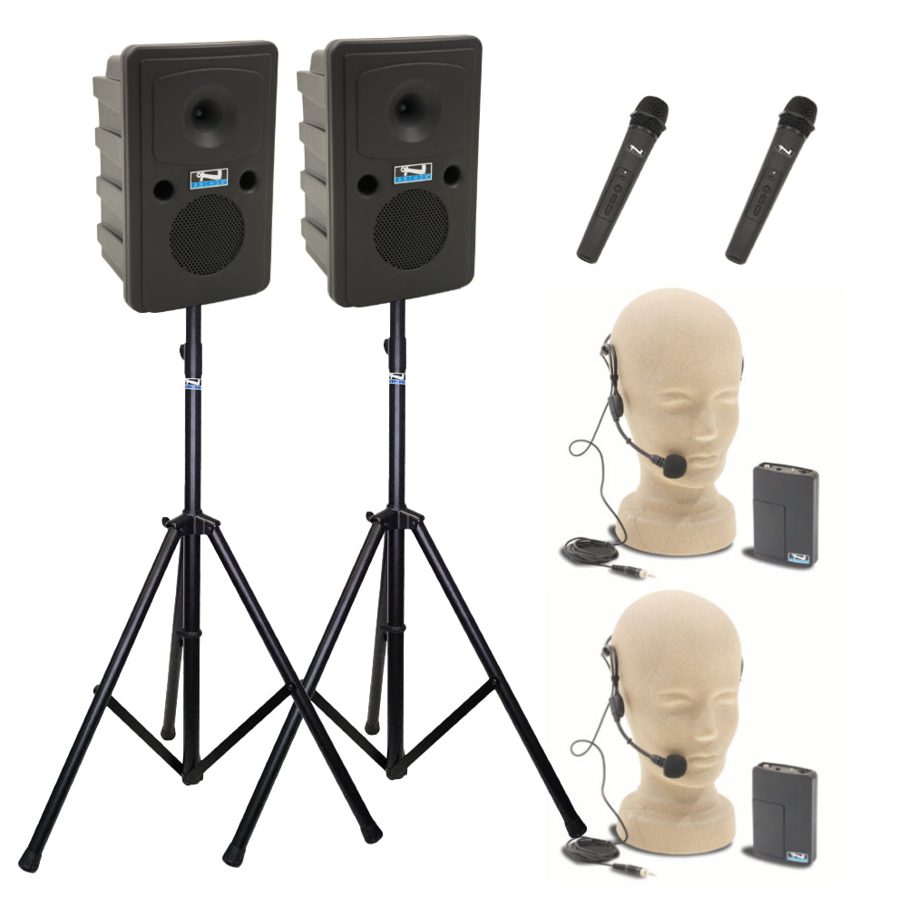 Anchor Audio Go Getter Pair (XU4,AIR) - Portable Wireless PA System with 4 Microphones | Perfect for Outdoor Events, Classroom Teaching & Public Speaking