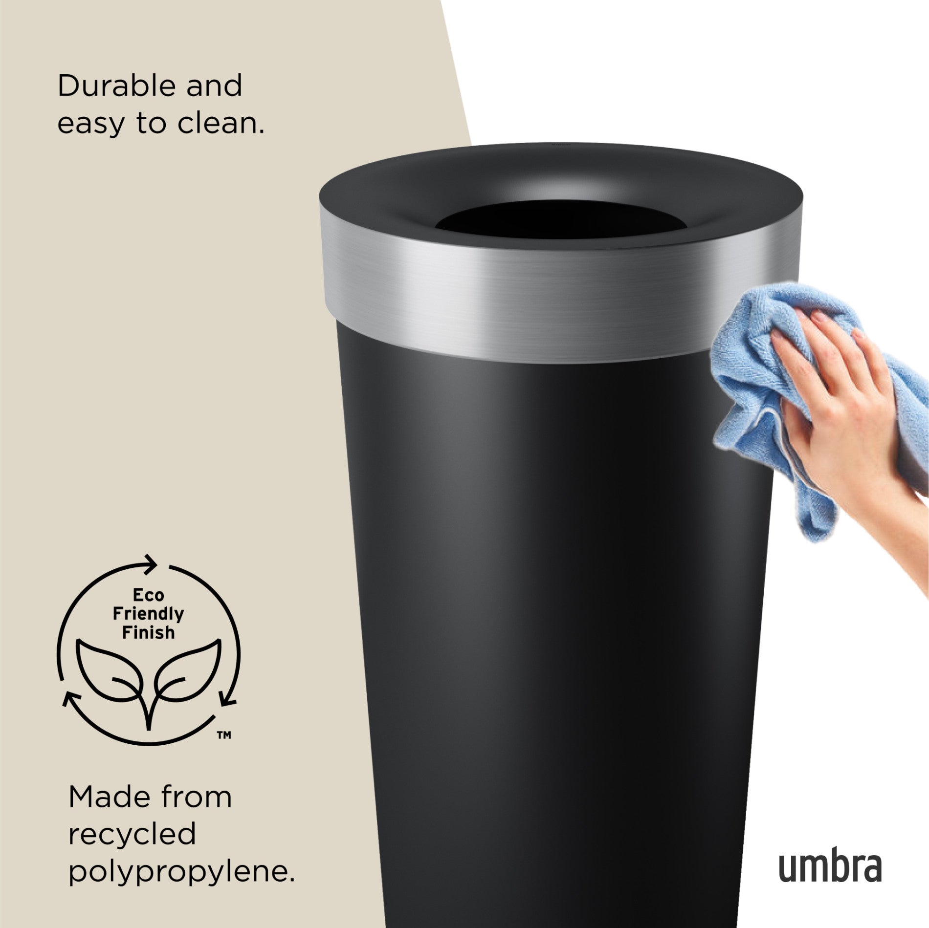 Vento Stainless Steel Trash Can with Lid - 13 Gallon/50L Kitchen Garbage Bin for Home, Office & Outdoor Use - Odor Control & Hands-Free Operation