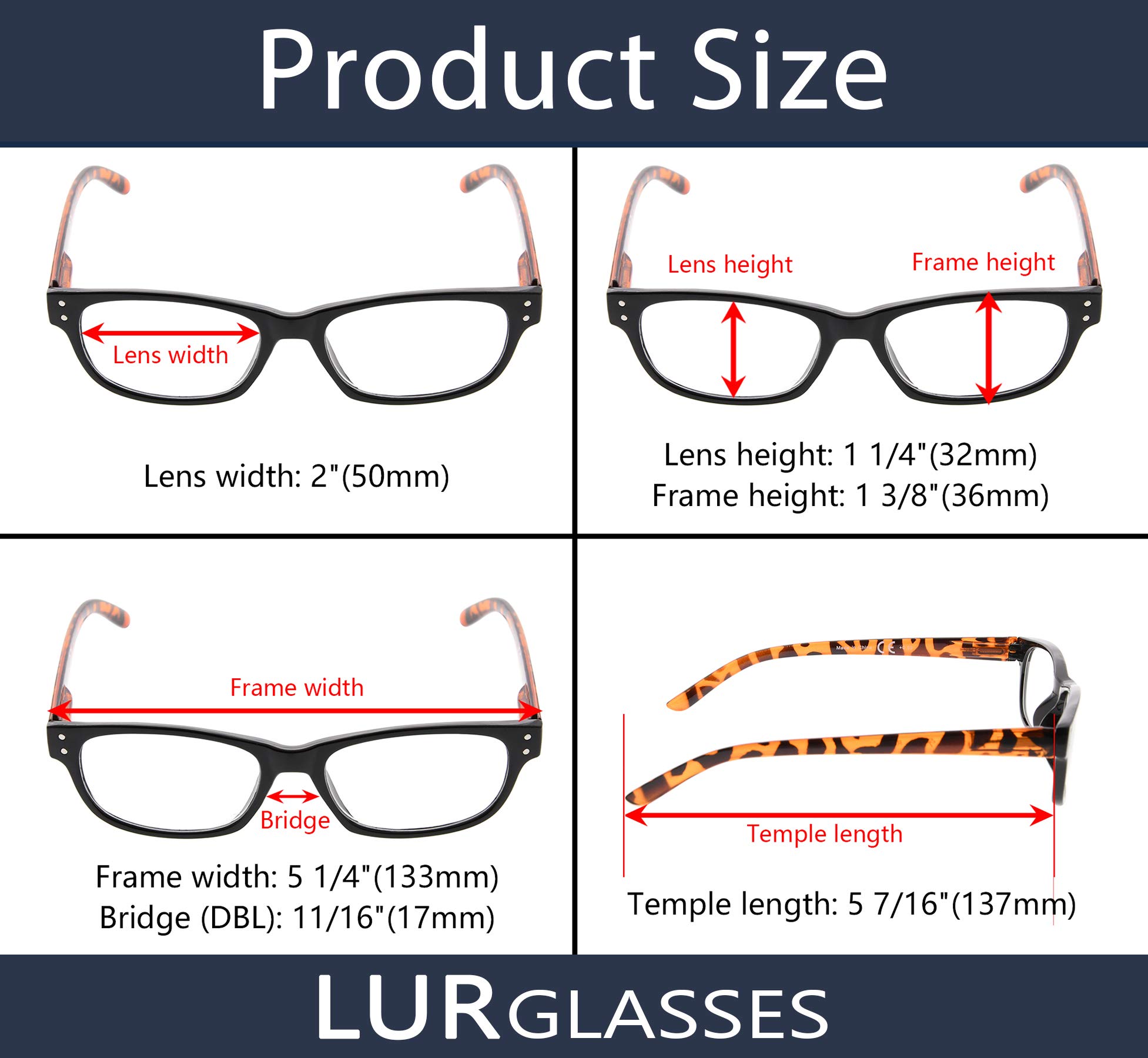 5-Pack Vintage Reading Glasses with Sunshine Readers - Stylish Magnifying Eyewear for Reading, Crafts & Outdoor Use