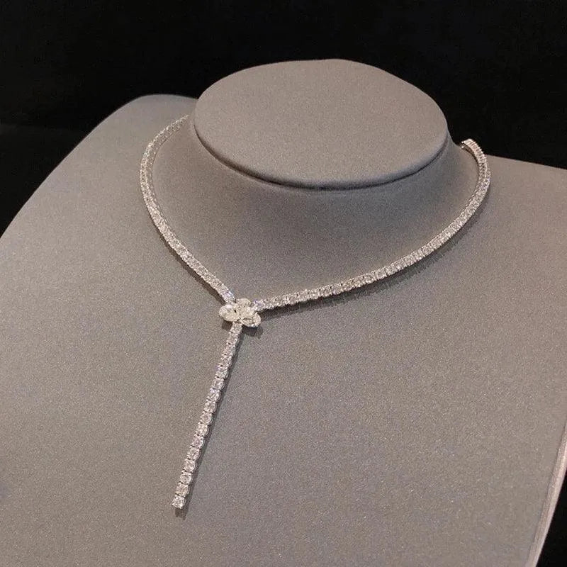 18K White Gold 11.2ct Genuine Diamond Choker Necklace for Women - Luxury Wedding Jewelry, Anniversary Gift & Formal Party Accessory