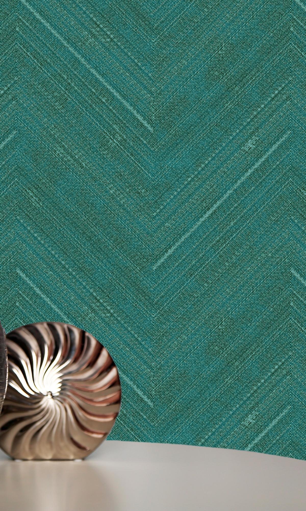 Emerald Green Herringbone Pattern Geometric Peel and Stick Wallpaper R7911 - Self-Adhesive Removable Wallpaper for Living Room, Bedroom, Accent Wall Decor