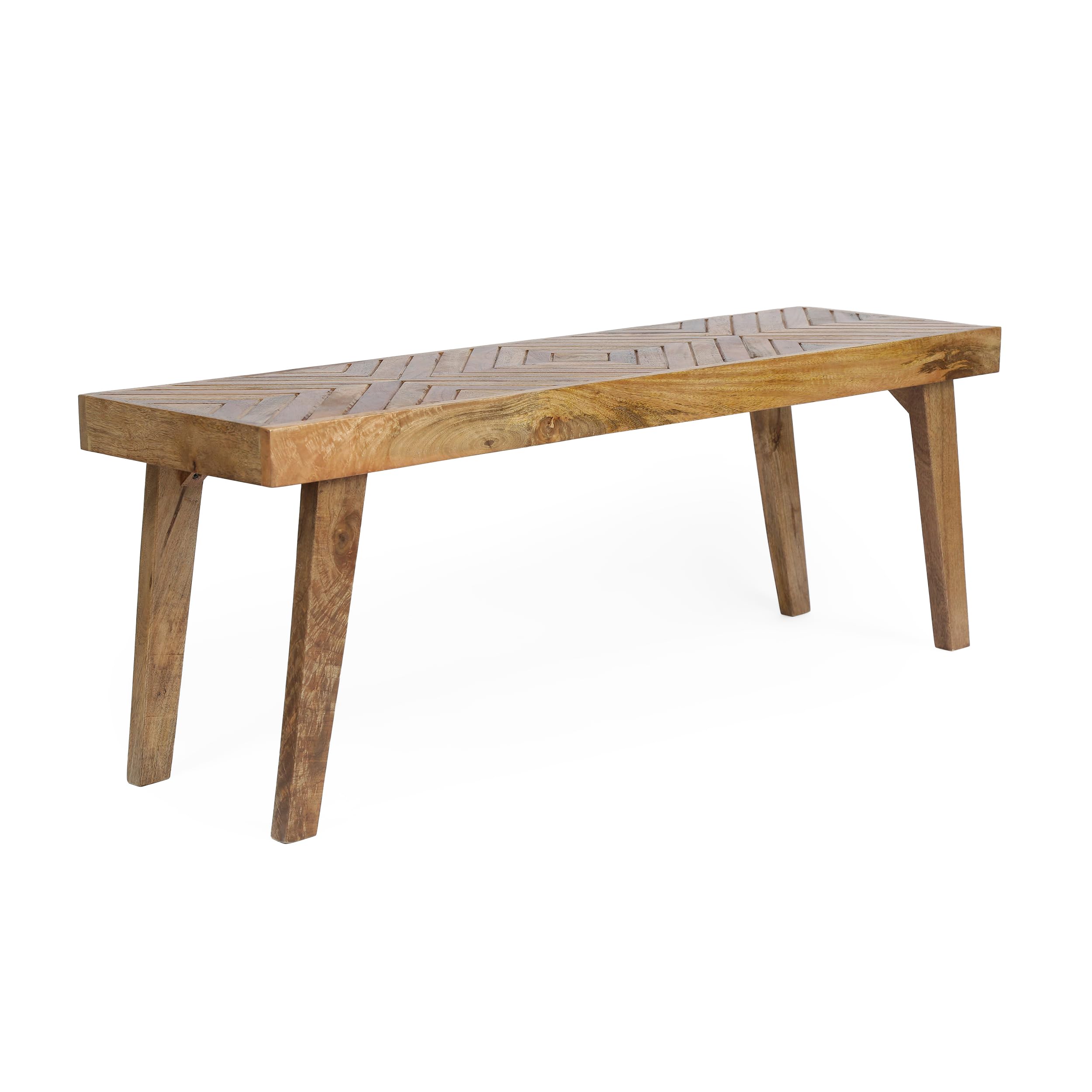 Christopher Knight Home Natural Wood Bench - Stylish & Durable Indoor/Outdoor Seating for Patio, Garden, or Entryway