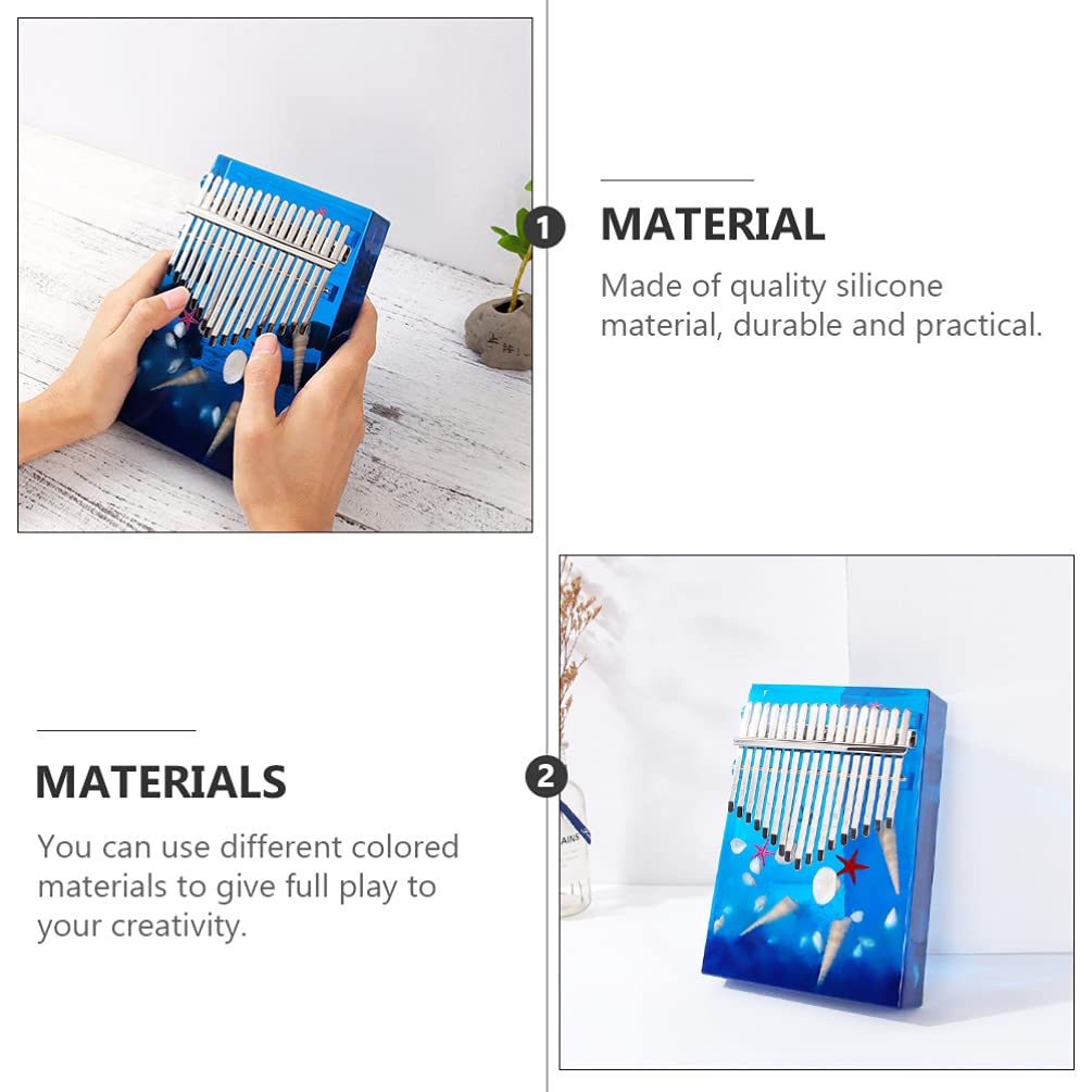 EXCEART 17 Keys Kalimba Resin Molds Set - Crystal Epoxy Silicone DIY Thumb Piano Mold for Resin Casting & Handmade Crafts | Perfect for DIY Jewelry Making, Home Decor & Musical Instrument Projects