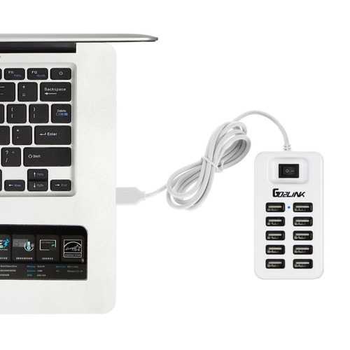 Bakeey 10-Port USB 2.0 Charging Hub with Individual On/Off Switches - Fast Multi-Port USB Charger for iPhone, Android, iPad, Tablets & More - Perfect for Home, Office, Travel & Dorm Room Charging Station