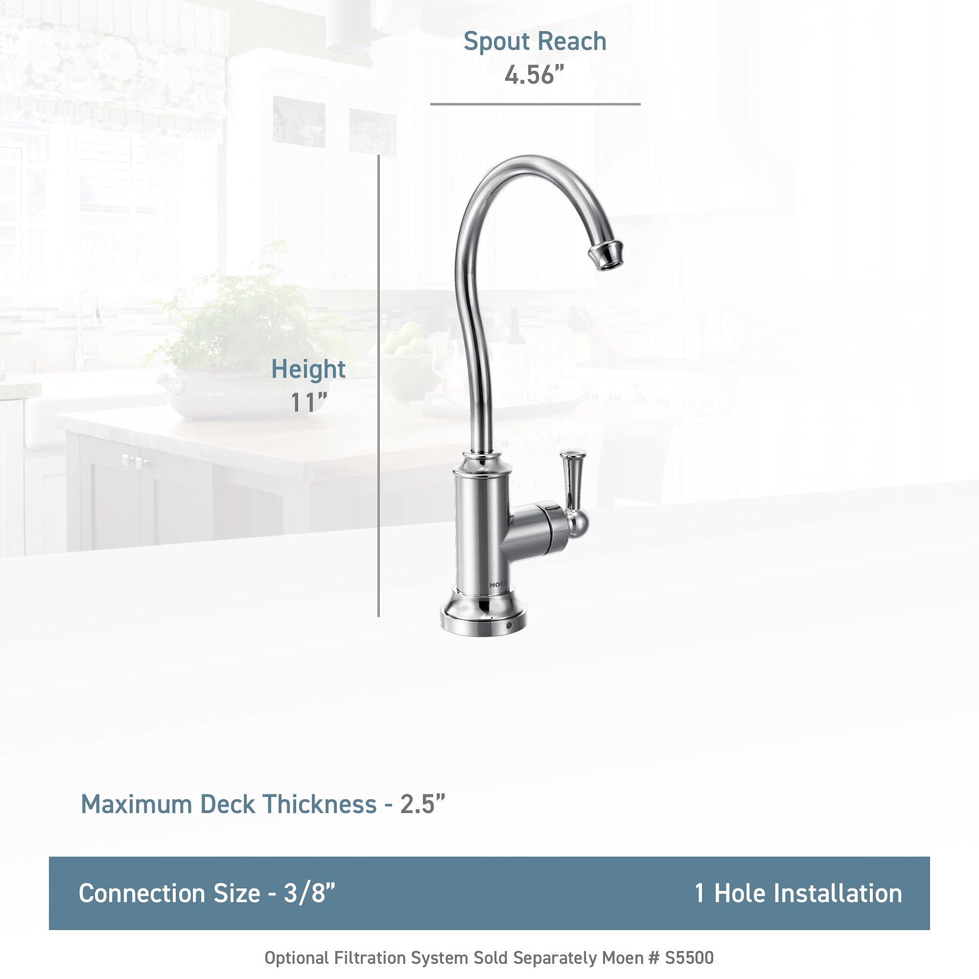 Moen S5510ORB Oil Rubbed Bronze Traditional Cold Water Kitchen Faucet with Optional Filtration System - Perfect for Home Bars, Coffee Stations & Beverage Prep Areas
