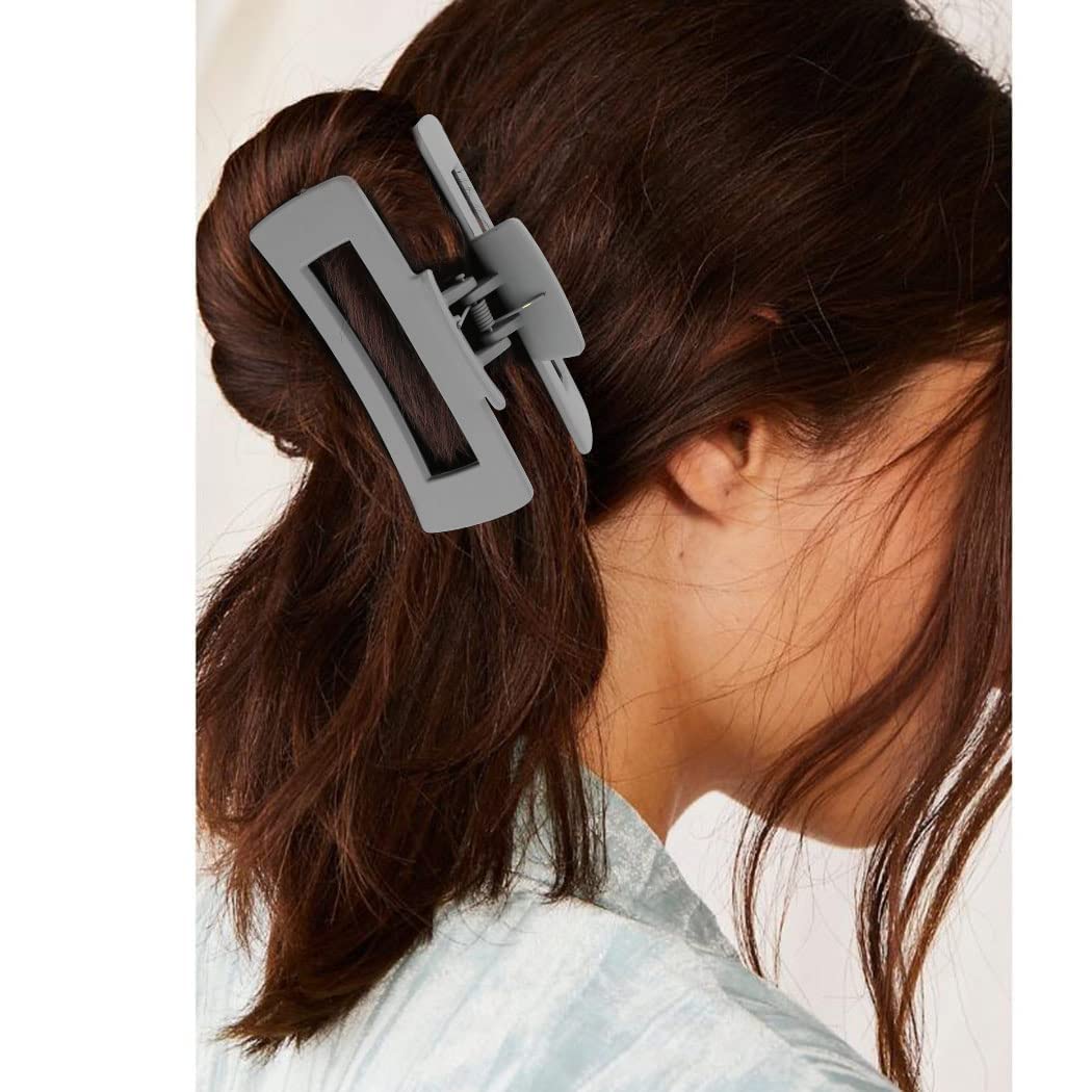 Non-Slip Acrylic Banana Hair Clips Set - 3.5 Inch Matte Rectangle Claw Clips for Women & Girls (Pack of 3) | Perfect for Thin to Thick Hair Styling, Office, School & Everyday Use