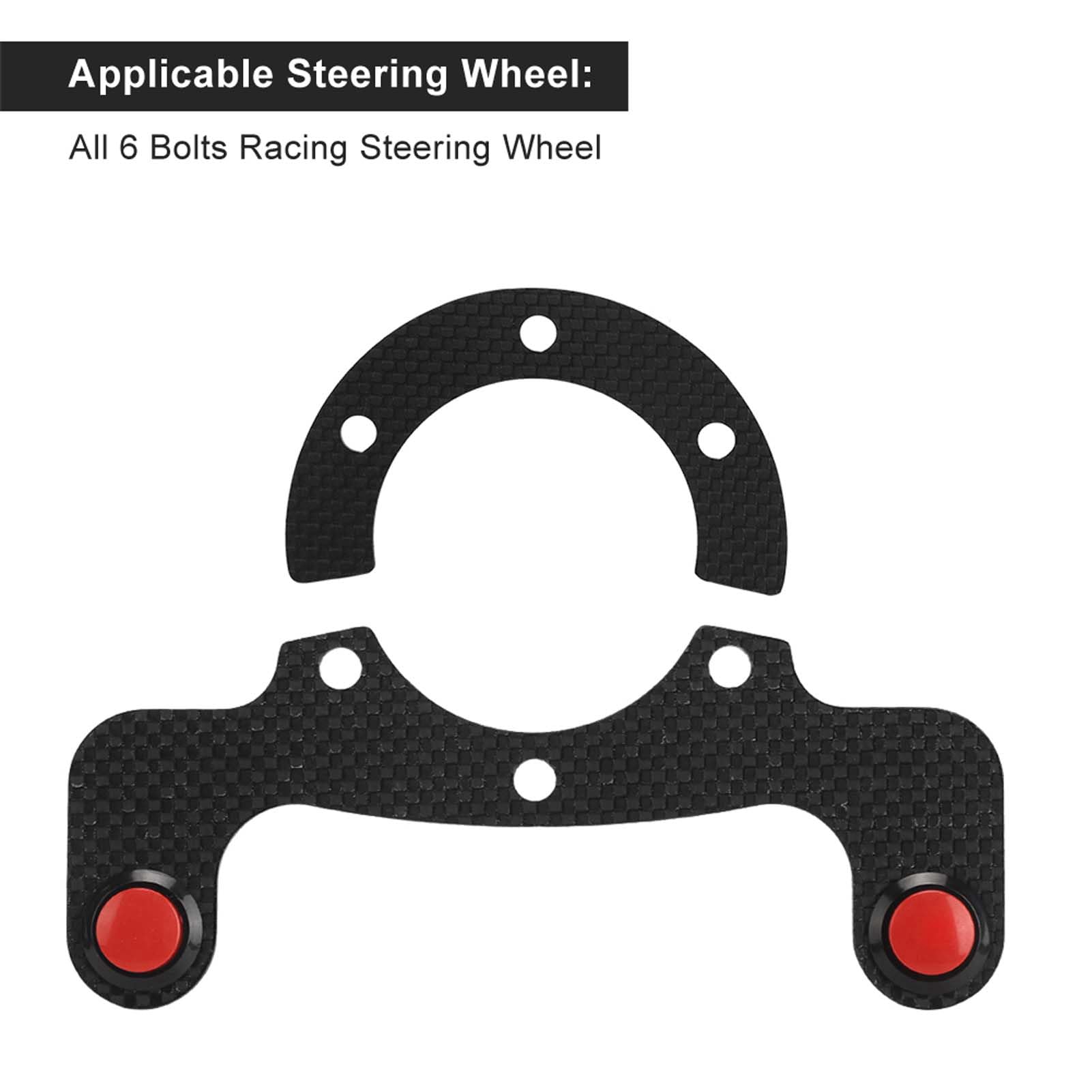Acouto Carbon Fiber Steering Wheel Horn Button Kit - Dual Buttons for 6 Bolt Racing Wheels (MOMO, OMP, Nardi, Sparco Compatible) - Perfect for Track Racing & Drifting