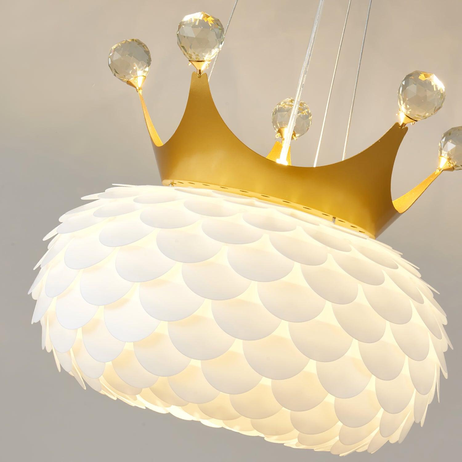 Aluvia Crown Pendant Lamp - Modern Chandelier Lighting Fixture for Dining Room, Bedroom, or Living Room Decor