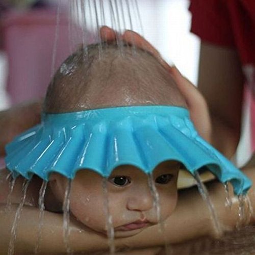Urdhvamurti Adjustable Baby Shower Cap with Ear Shields - Waterproof Infant Bath Hat for Newborns & Toddlers - Perfect for Gentle Hair Washing & Bath Time Protection