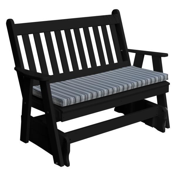 A & L Furniture Poly Traditional English Glider - Classic Rocking Chair for Nursery, Porch & Living Room - Comfortable Patio & Indoor Seating for Relaxation & Nursing