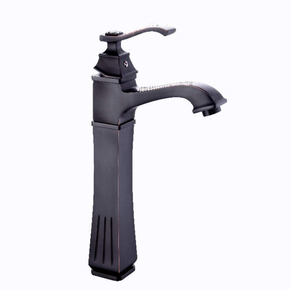 Antique Bronze Single Hole Waterfall Mixer Tap - European Style Retro Faucet for Bathroom, Kitchen, Sink (Hot & Cold Water Mixing Valve) - Perfect for Vintage Home Decor, Wash Basin, and Toilet Renovation