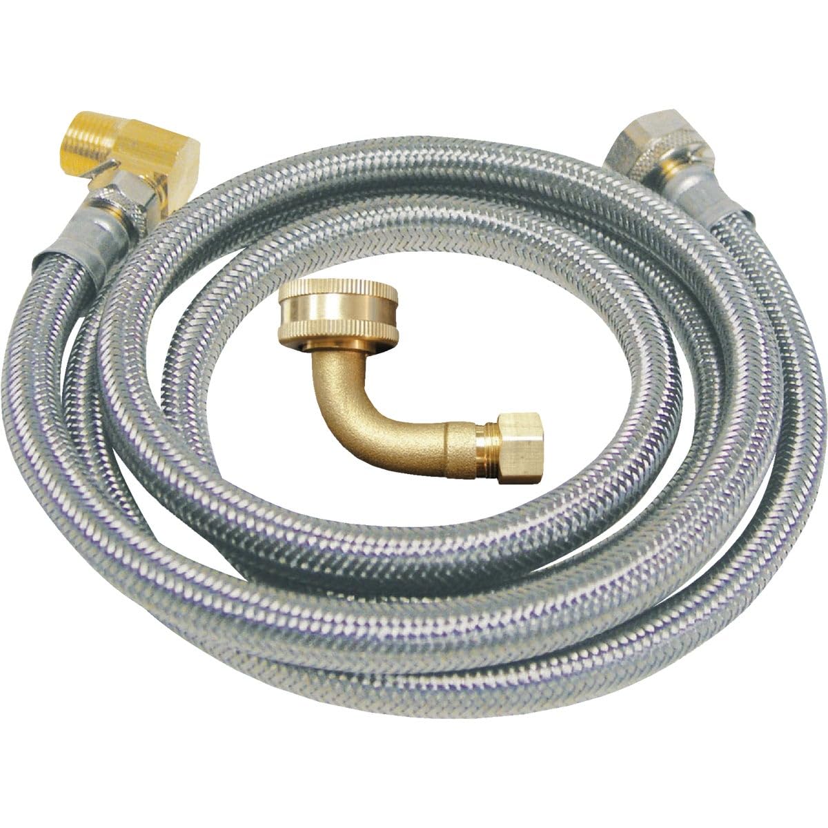Stainless Steel Dishwasher Connector Kit - Universal Water Supply Line & Drain Hose Adapter for Easy Installation - Perfect for Kitchen, RV & Mobile Home Use
