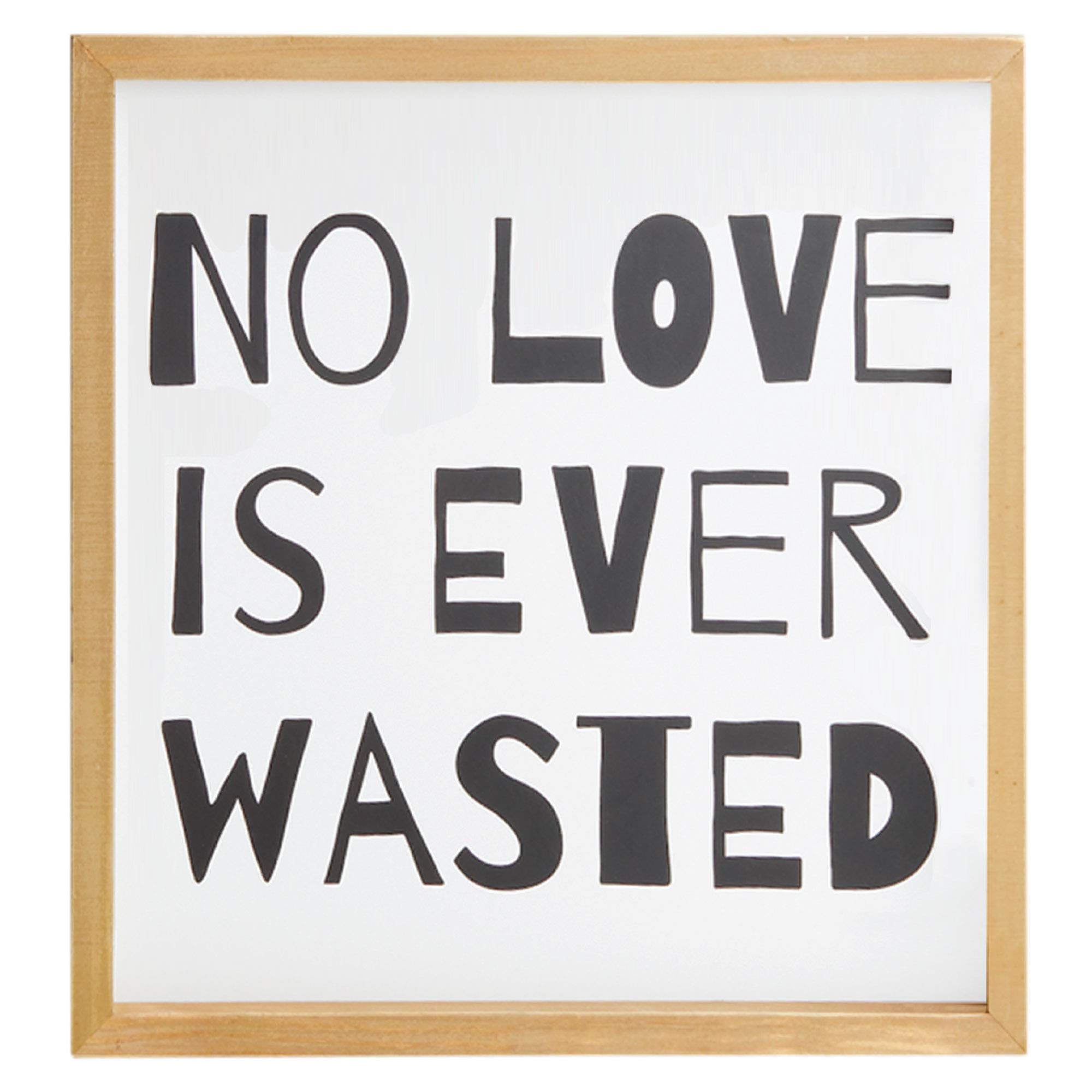 No Love is Ever Wasted Framed Plaque - Inspirational Wall Decor for Farmhouse Living Room & Bedroom