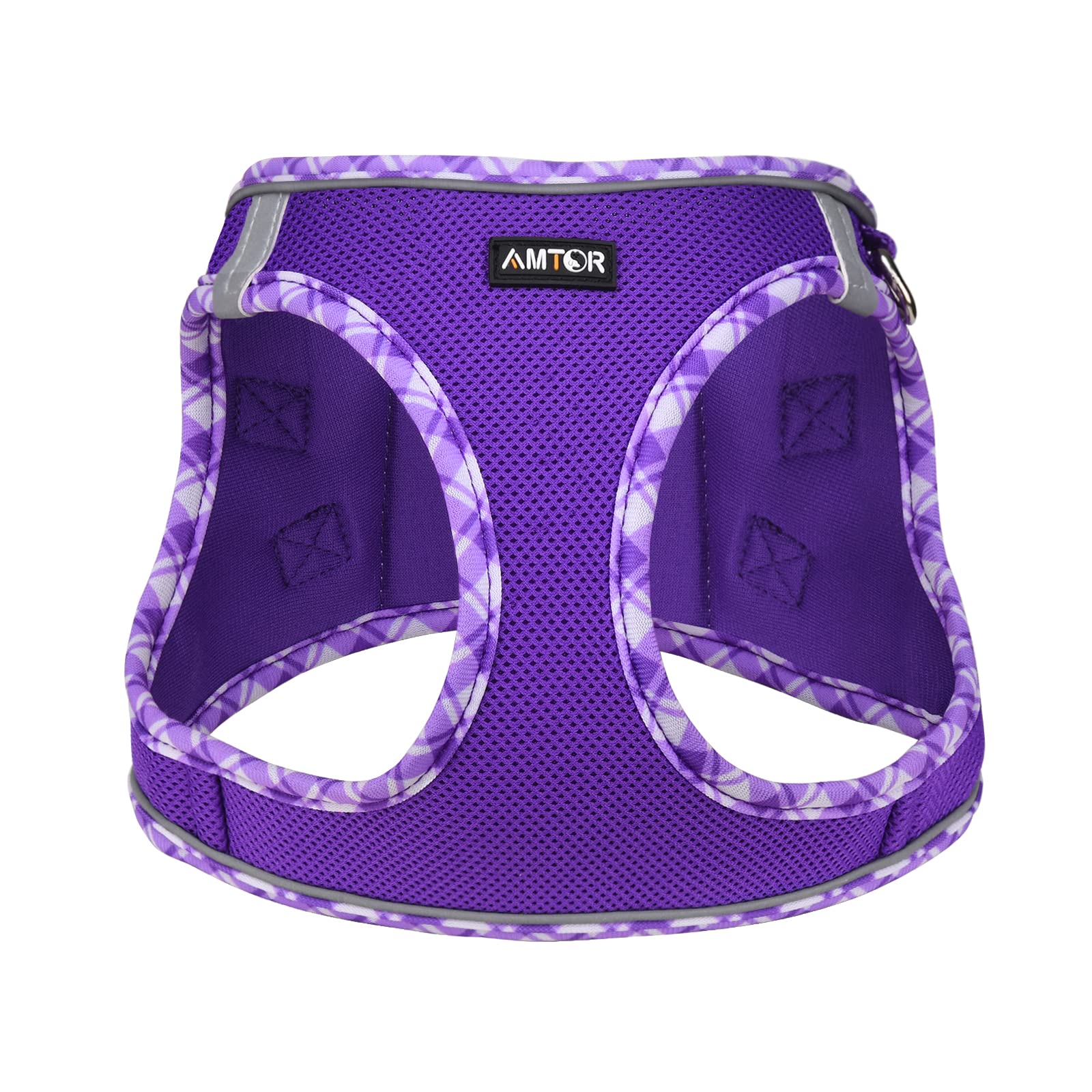 AMTOR No Escape Small Dog Harness with Leash Set - Easy Walk Puppy Training Vest for XS, S, M, L Dogs - Reflective Step-in Soft Dog Harness (Purple, XXS) - Perfect for Walking, Training & Nighttime Safety