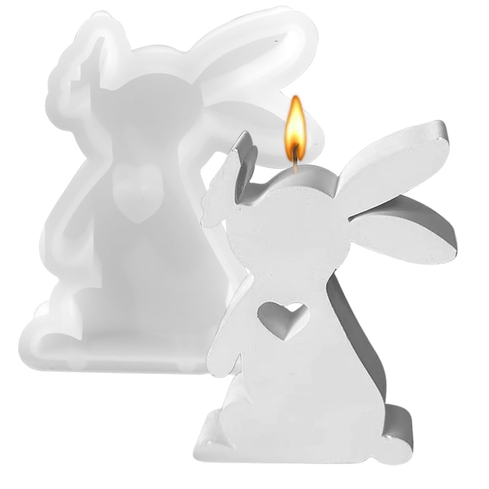 Easter Bunny Candle Molds - Silicone Rabbit Kissing Butterfly Mold for DIY Candle Making, Easter Decorations, Aromatherapy Candles, Resin & Gypsum Crafts - Perfect for Easter Gifts, Home Decor, and Holiday DIY Projects
