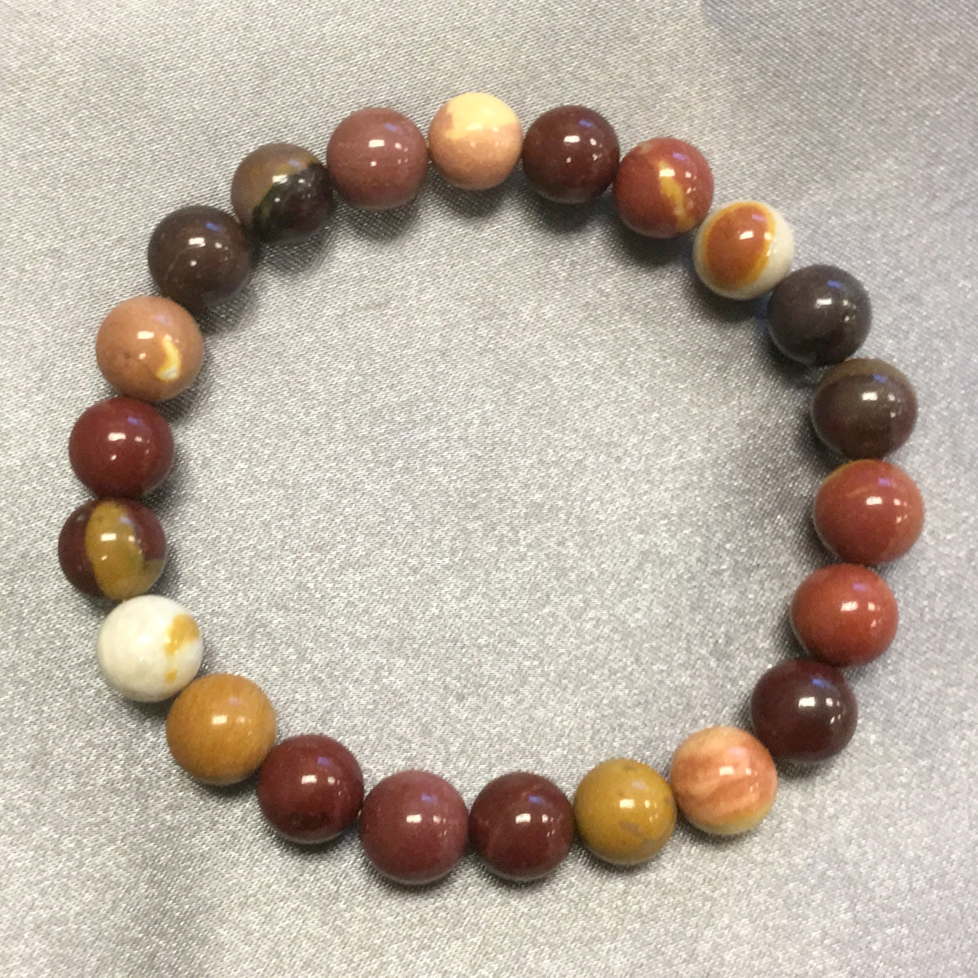 8mm Mookaite Gemstone Round Bead Handmade Stretch Bracelet for Women - Natural Healing Crystal Jewelry for Meditation, Yoga & Energy Balancing