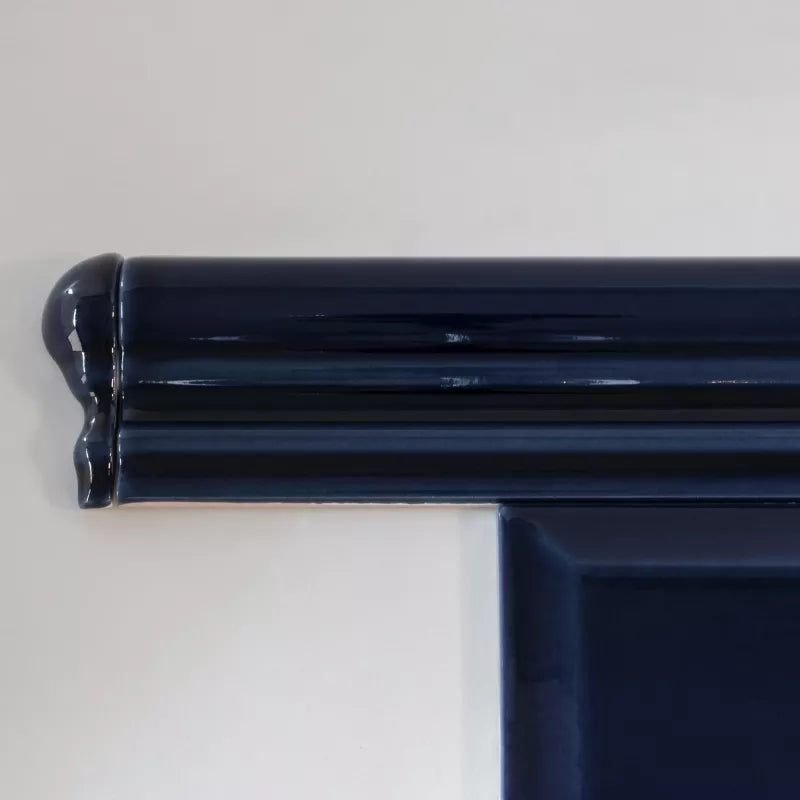 Kakel Victoria Bröstlist 5 x 15 cm Ultramarine Blue Skirting Tile - Perfect for Bathroom & Kitchen Wall Edging Protection