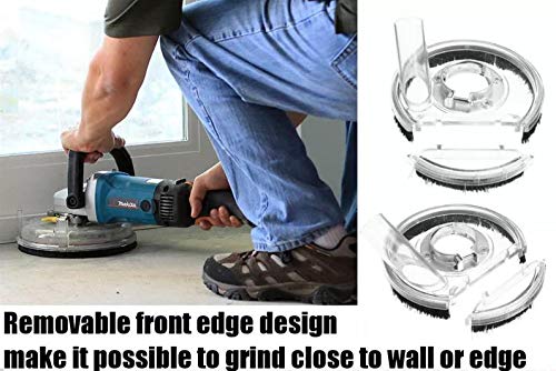 80-125MM Clear Dust Shroud Vacuum Cover for Angle Grinders | Dry/Wet Convertible Grinding Guard | Power Tool Accessory for Concrete, Tile & Metal Work | Perfect for DIY & Professional Use