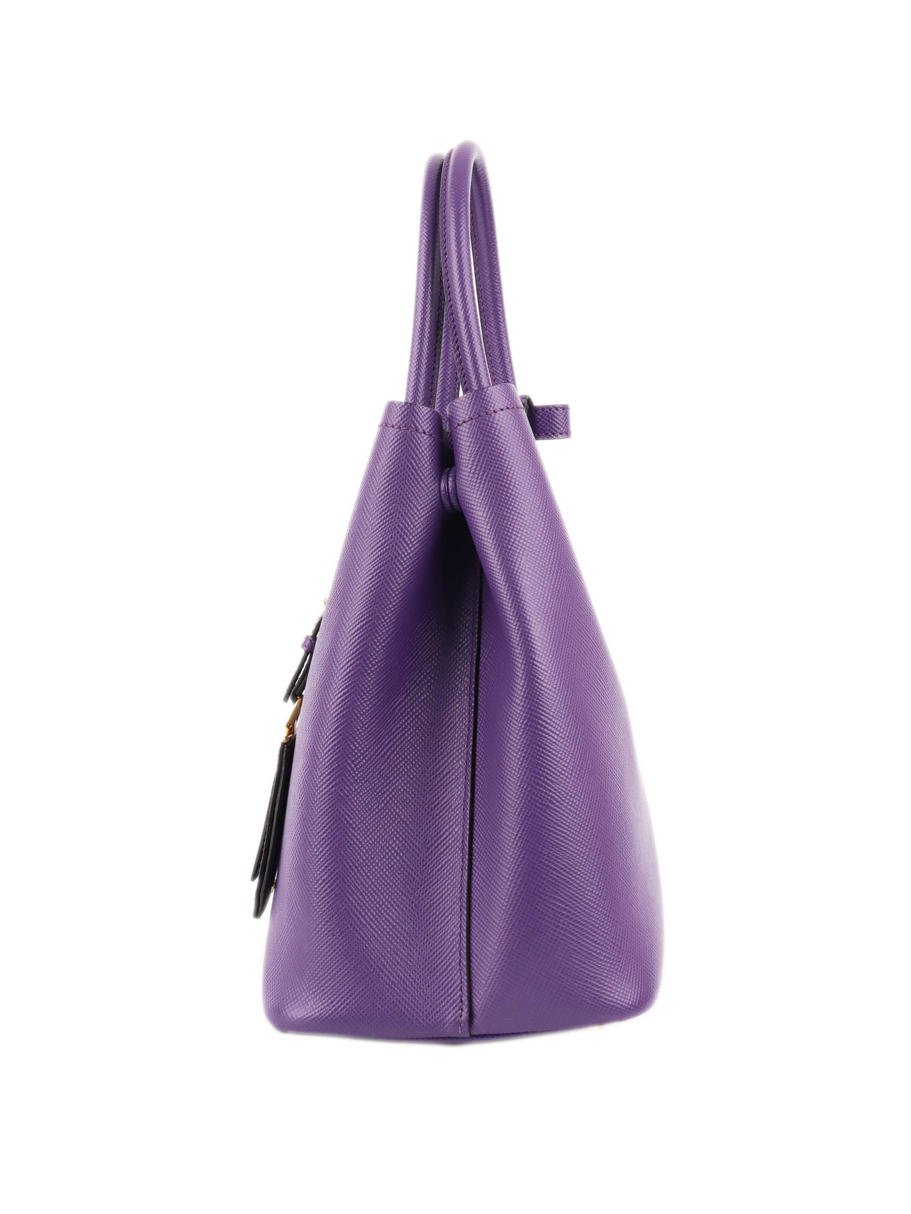 Prada Limited Edition Purple Saffiano Leather Tote Bag for Women | Luxury Designer Handbag for Work, Travel & Everyday Use