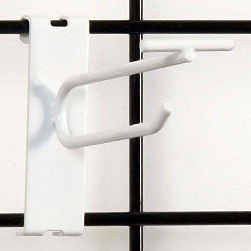 White 4 Inch Gridwall Scanner Hook - Pack of 100 for Retail Display & Store Organization | Perfect for Clothing Stores, Boutiques & Trade Show Booths