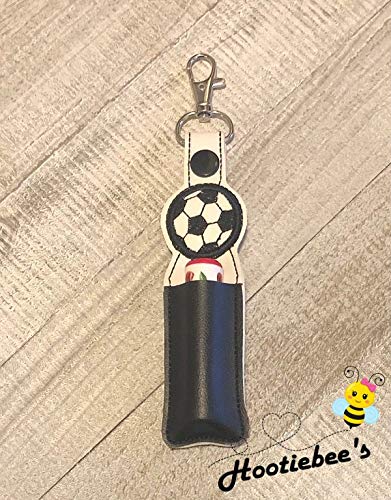 Portable Soccer Ball Hand Sanitizer & Lip Balm Holder - Hands-Free Carabiner Clip for Sports, Gym, School, and Outdoor Activities