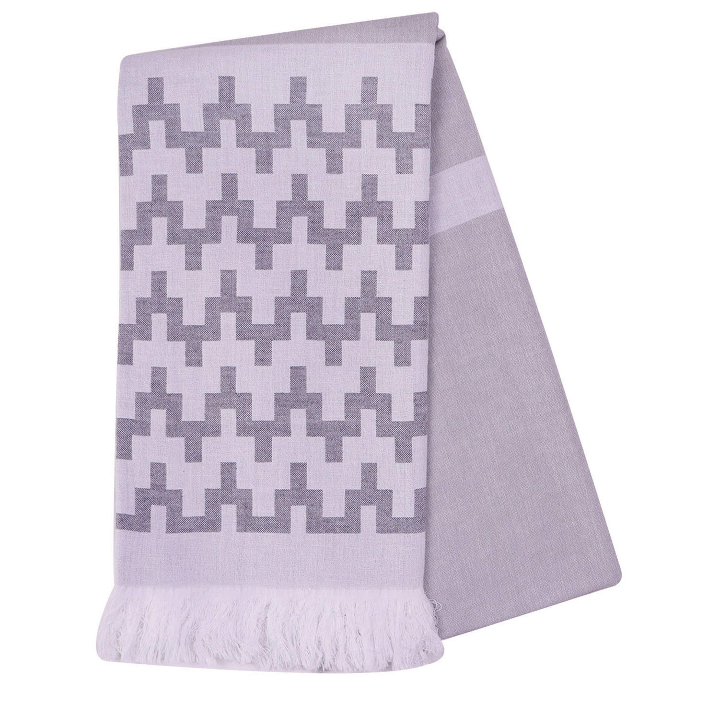 Premium 100% Cotton Turkish Peshtemal Towel - Soft & Absorbent Bath, Beach & Spa Towel for Travel, Yoga & Poolside (Pyramid Gray, 1 Pack)