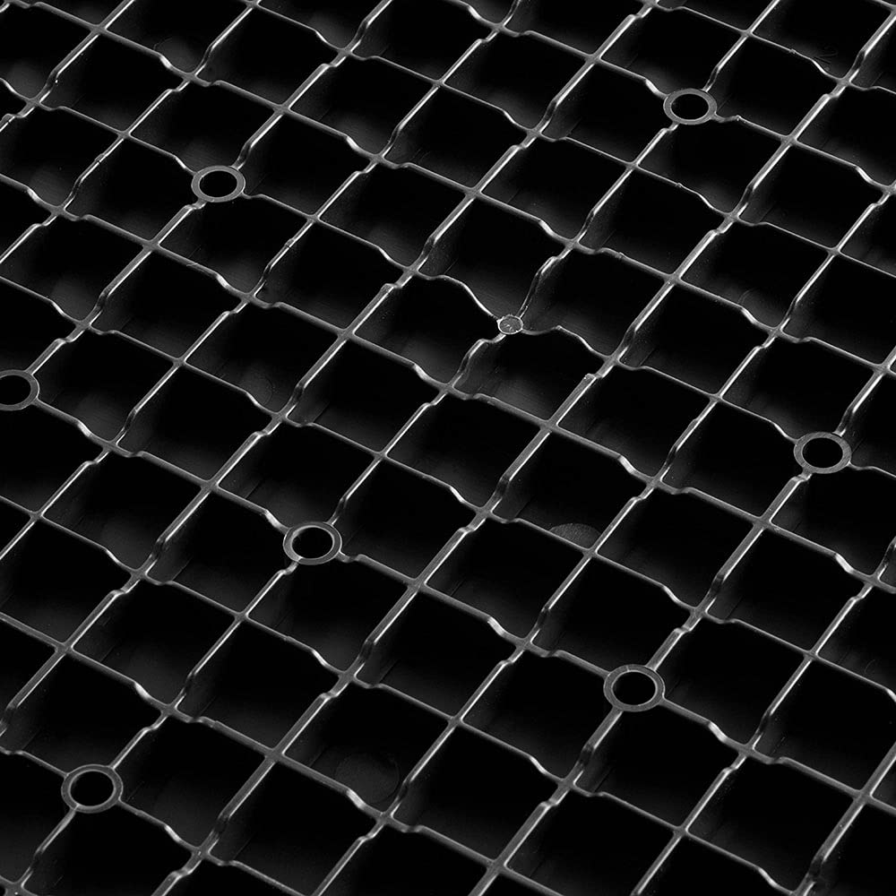 Speedway Garage Floor Diamond Tile - 12 x 12 Inch Black Interlocking Floor Mats (50-Piece Set) for Workshop, Garage & Basement Protection