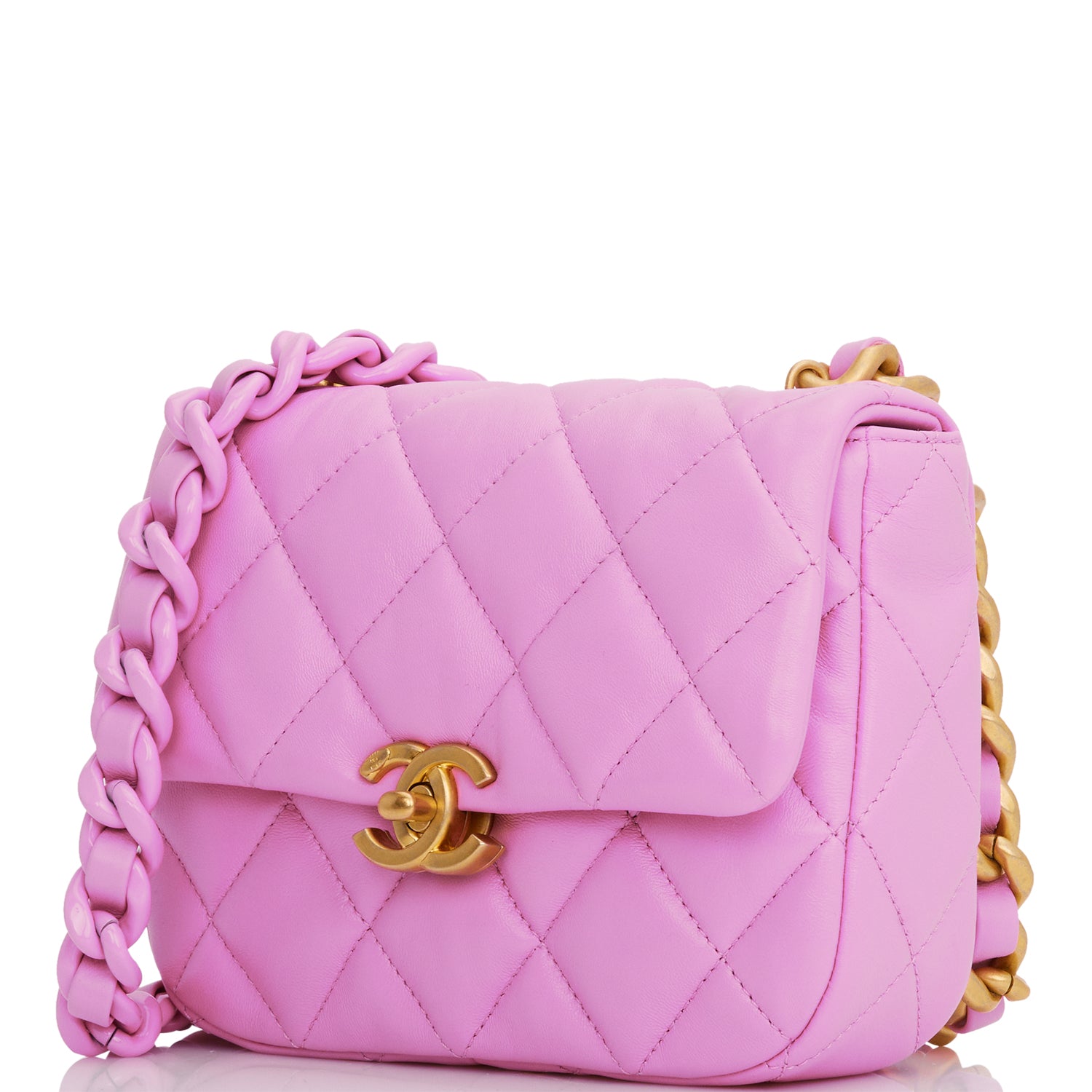 Chanel Mini Flap Bag in Dark Pink Lambskin with Antique Gold Hardware - Luxury Crossbody Purse for Women, Perfect for Evening Parties & Special Occasions