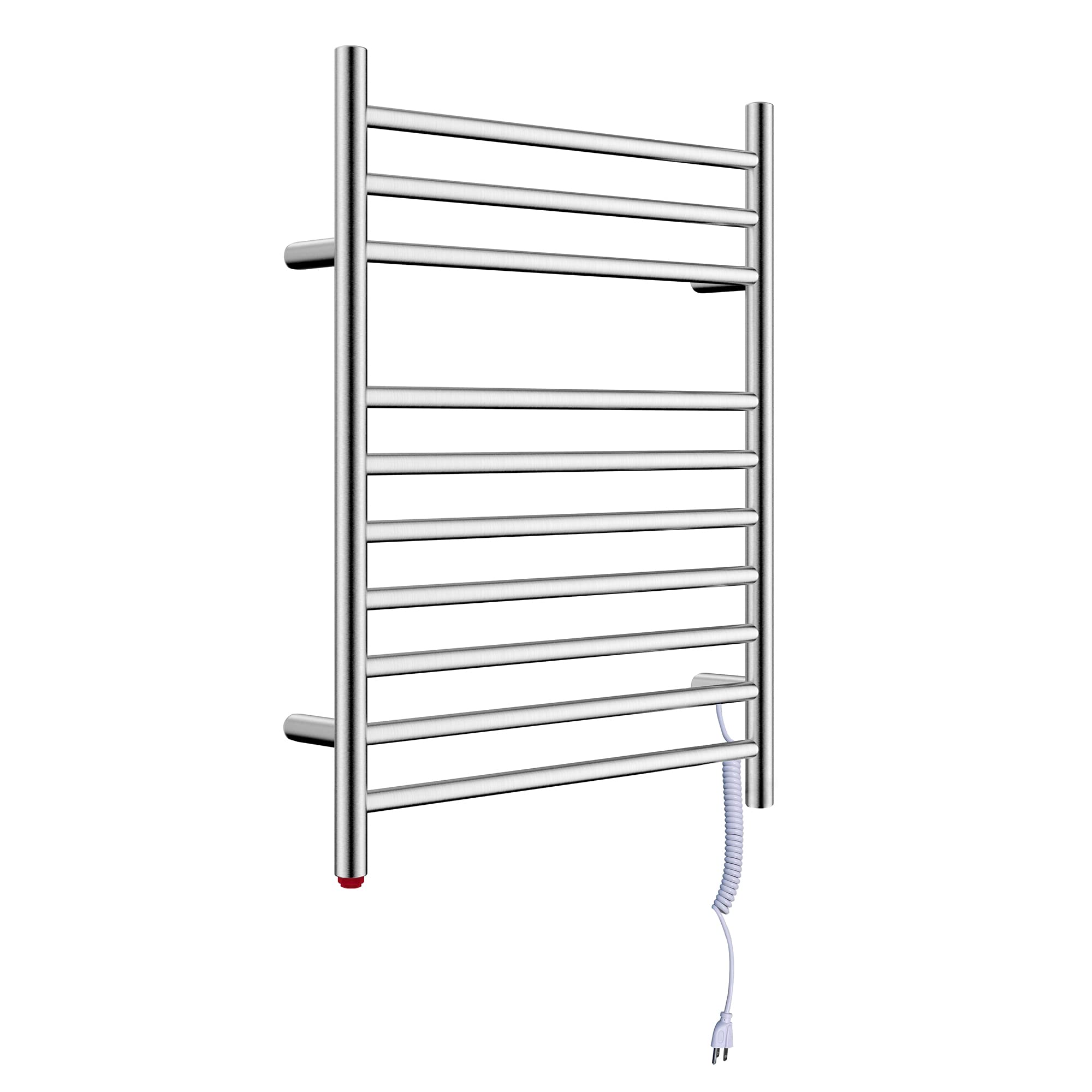 HEATGENE Compact Electric Towel Warmer - Wall Mounted Plug-in or Hardwired Towel Rack for Small Bathroom, Brushed Stainless Steel - Perfect for Spa, Luxury Hotels & Cozy Home Bathrooms