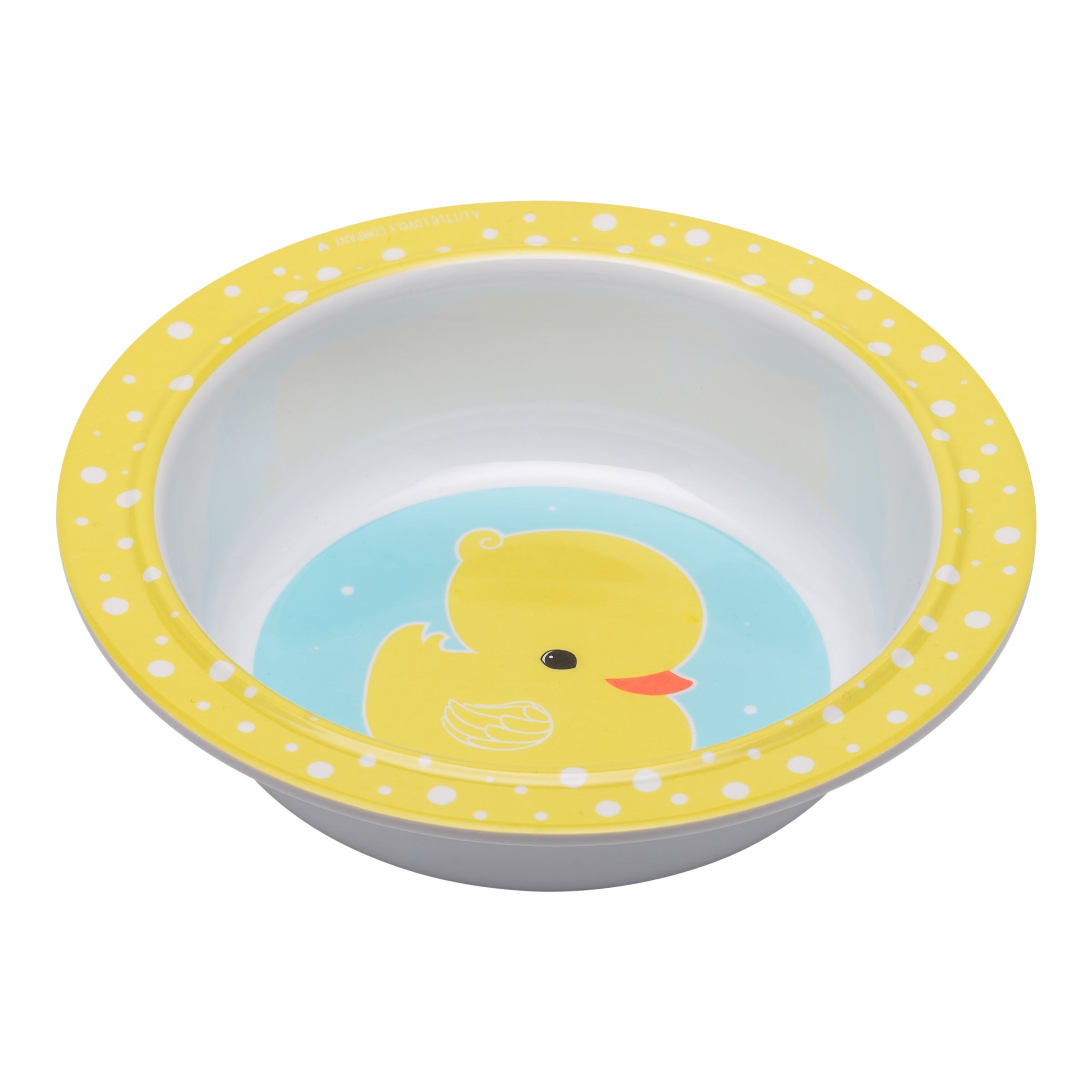 A Little Lovely Company Duck Dinner Set - 16-Piece Kids Plastic Tableware with Fork, Spoon, Plate & Cup - Perfect for Toddler Meals, Birthday Parties & Picnics