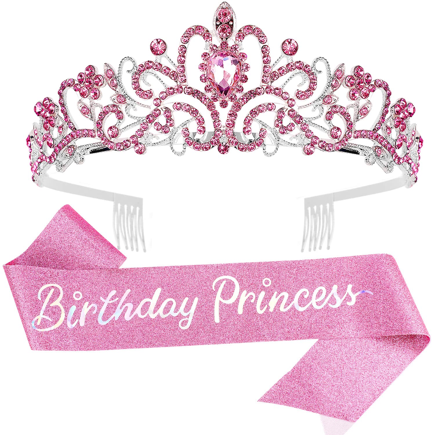 VELSCRUN Happy Birthday Queen Tiara for Women - Elegant Princess Birthday Crown for Parties, Bachelorette & Special Occasions | Perfect for Birthday Celebrations, Bridal Showers & Royal-Themed Events