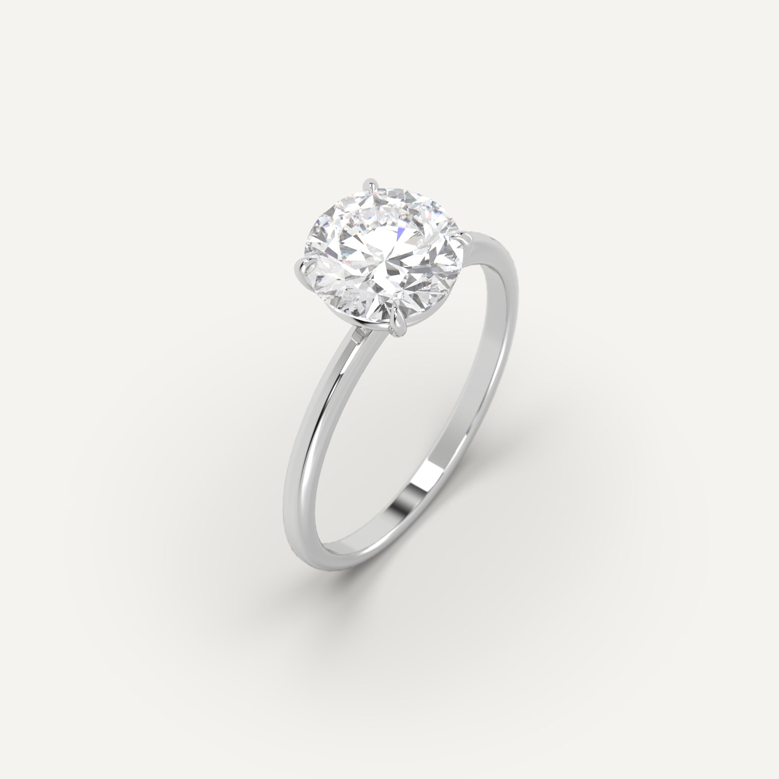 2 Carat Round Cut Diamond Ring - 14K White Gold Solitaire Engagement Ring for Women - Perfect for Proposals, Anniversaries & Special Occasions