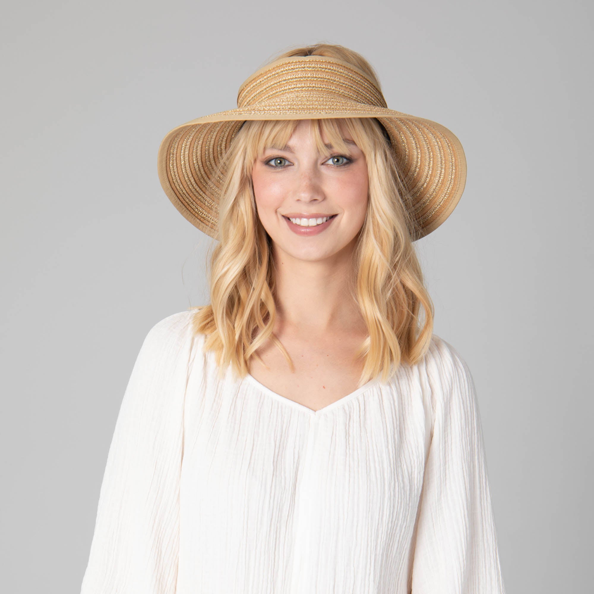 Women's Ultrabraid Packable Rollup Visor Hat with Adjustable Bow - Stylish Sun Protection for Beach, Golf, Tennis & Outdoor Activities