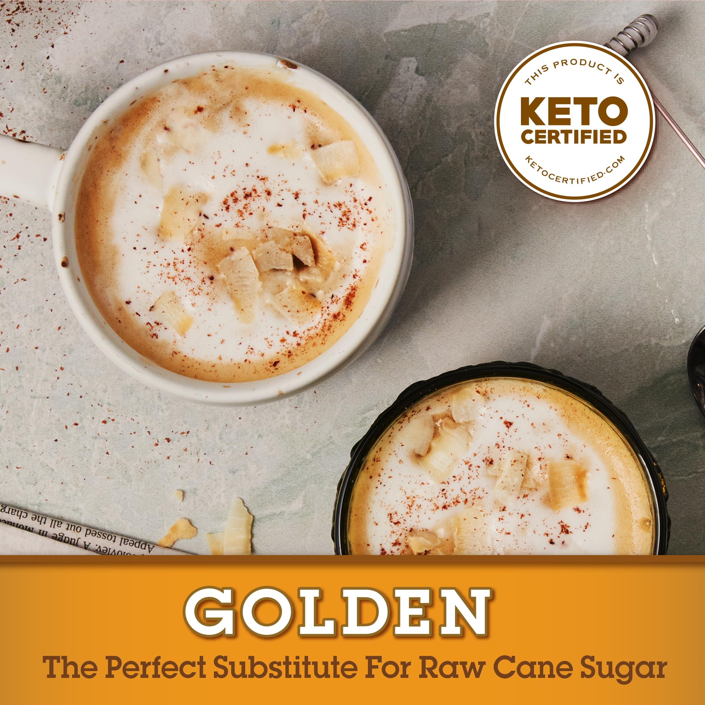 Monk Fruit In The Raw Golden 16 oz Baker's Bag - Natural Sugar-Free Sweetener with Erythritol (Pack of 1) | Perfect for Baking, Coffee & Keto-Friendly Recipes