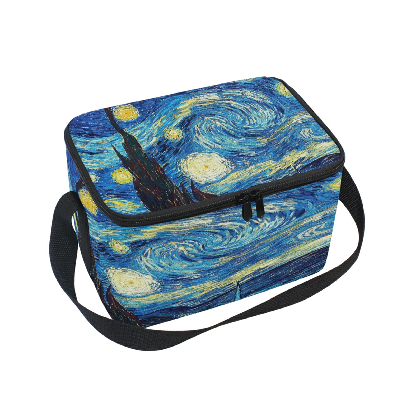 Van Gogh Starry Sky Insulated Lunch Bag for Women - Reusable, Water-Resistant & Thermal Cooler Tote with Ice Pack - Perfect for Work, School, Picnic, Beach & Sports