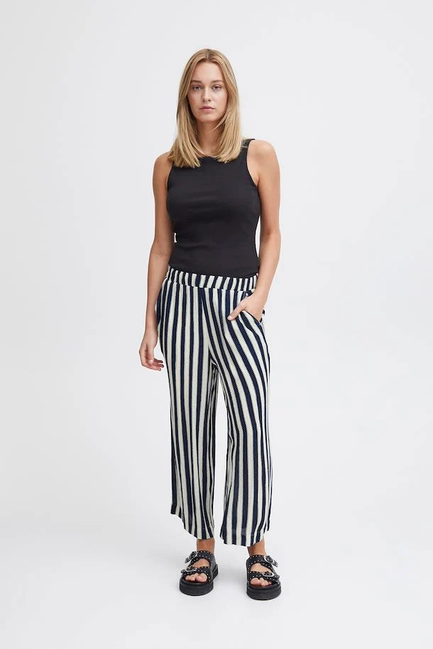 Marrakech Wide Leg Pants for Women - Bohemian Striped Palazzo Trousers with Elastic Waist | Perfect for Yoga, Beach Vacation & Summer Outfits