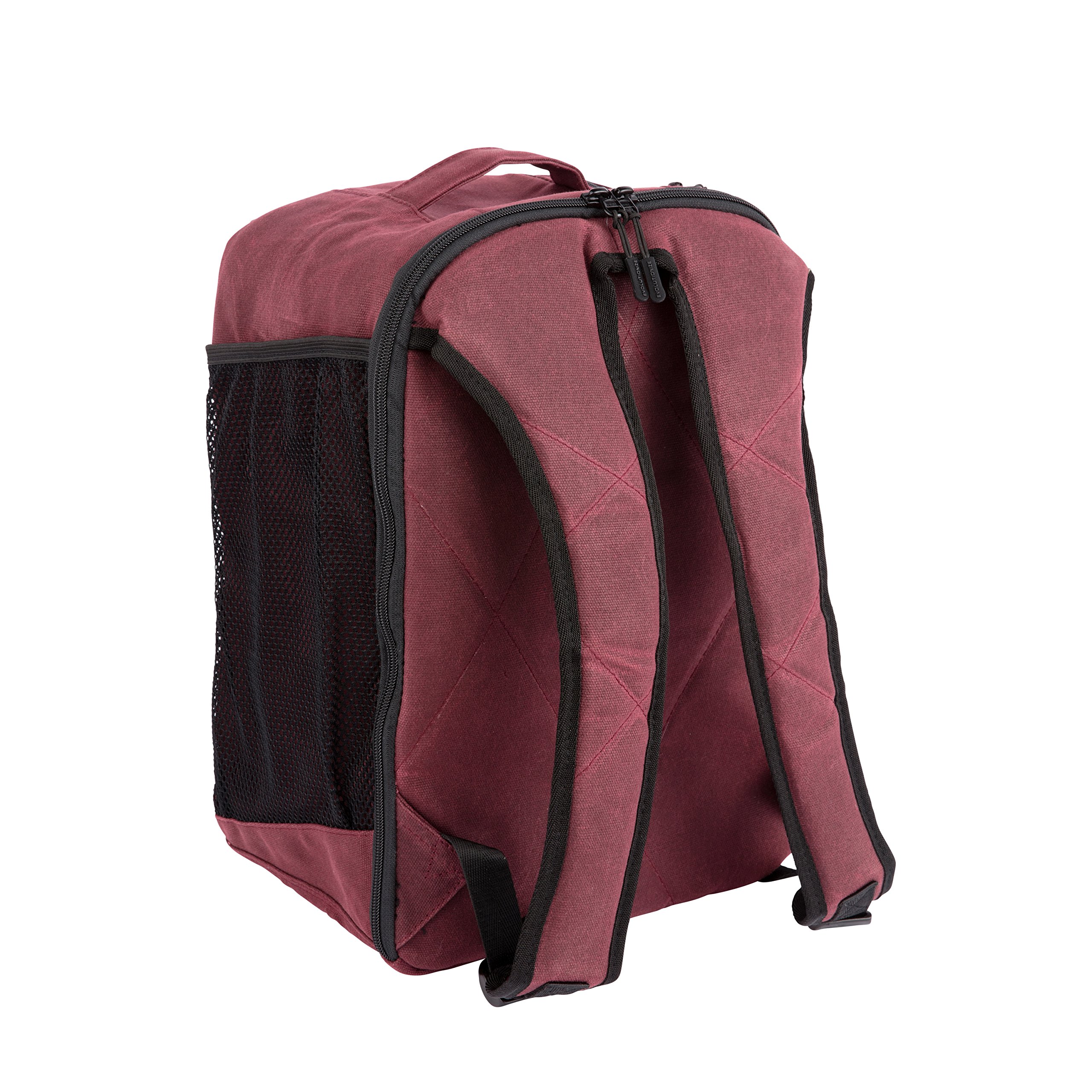Portion Control Meal Prep Bag with Insulated Cooler & Ice Pack - 3 or 6 Meal Insulated Lunch Box System (Black Backpack or Maroon Waxed Canvas) - Perfect for Office, Gym, Camping & Outdoor Activities