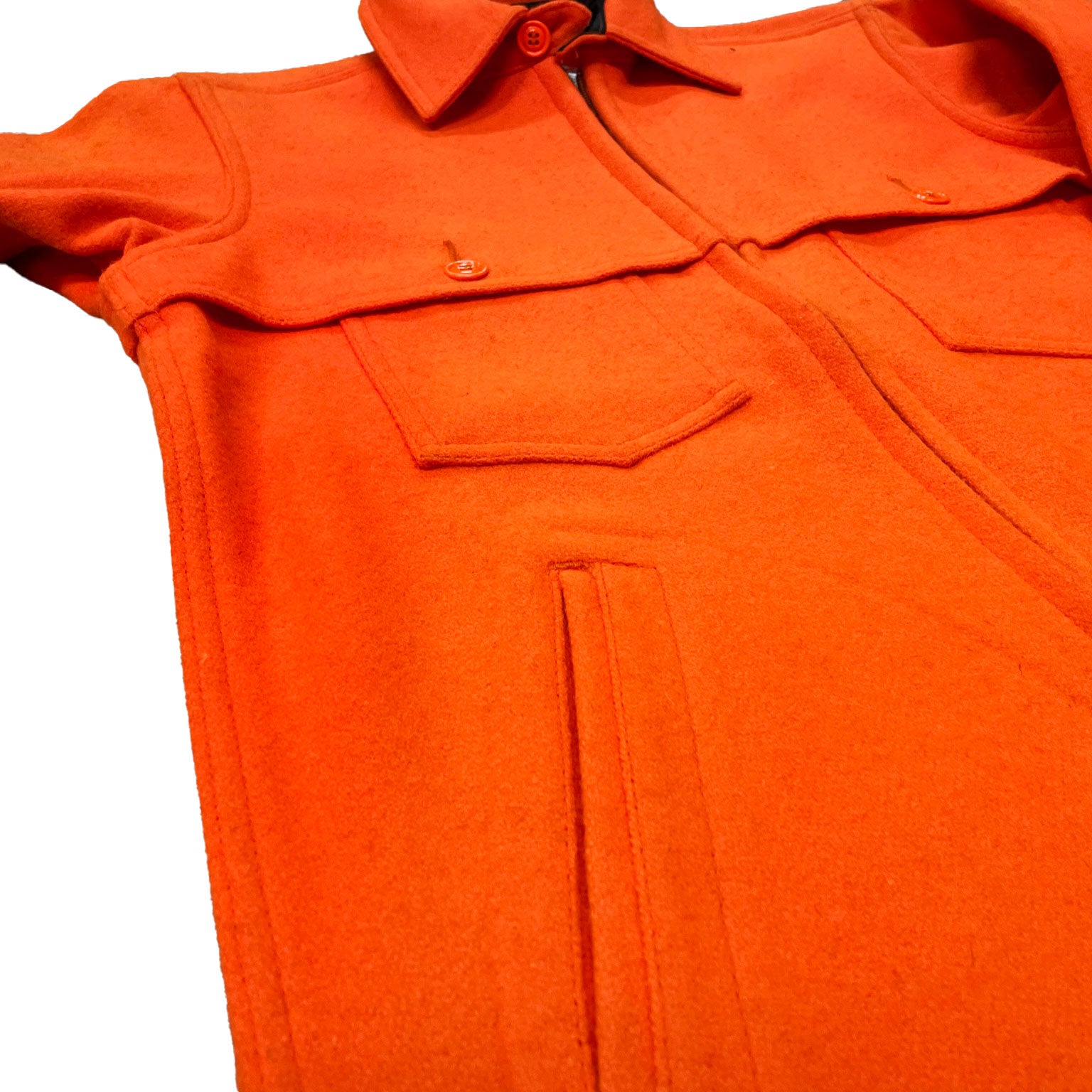 Double Cape Jac Shirt - 100% Wool Blaze Orange Hunting Shirt for Outdoor Adventures & Cold Weather Protection