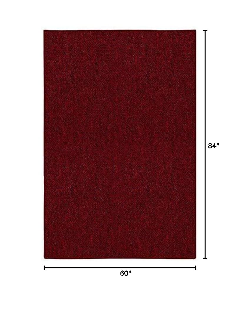 5' x 7' Red Indoor/Outdoor Area Rug - Soft & Durable for Living Room, Patio, Deck - Machine Washable - All-Weather Home Decor