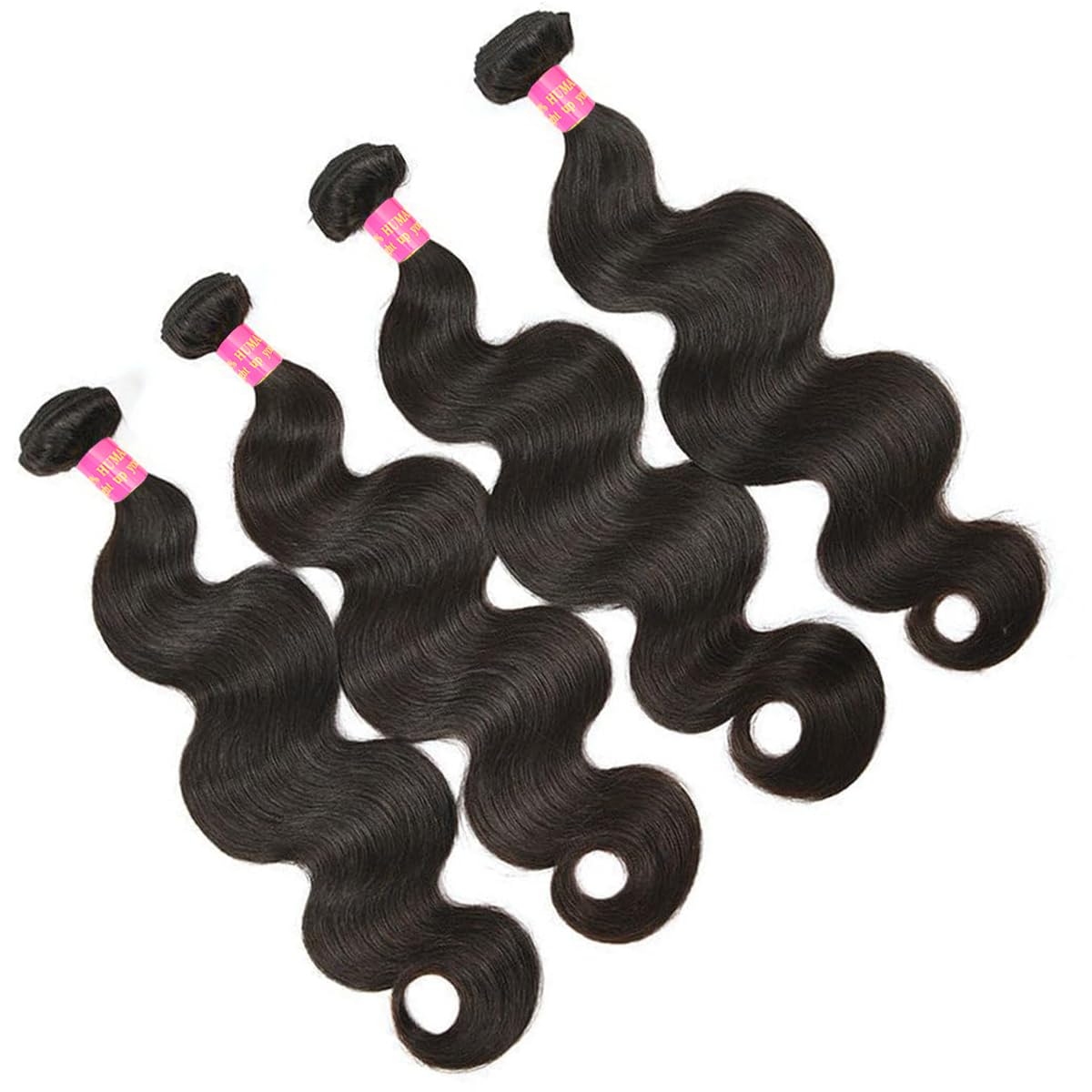 100% Unprocessed Brazilian Virgin Human Hair Bundles 14A Body Wave - 20 22 24 26 Inch (4 Bundles) - Natural Black Color for Hair Extensions & Styling - Perfect for Daily Wear, Parties & Special Occasions